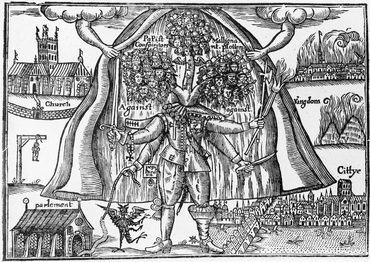 Rikets monster frilagt från himlen, c.1640-43 av English School