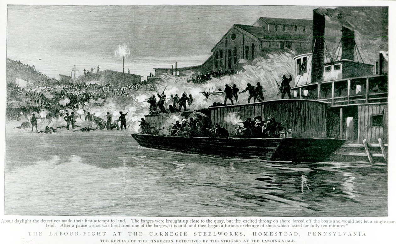 Labour-Fight at the Carnegie Steelworks, Homestead, Pennsylvania, från 