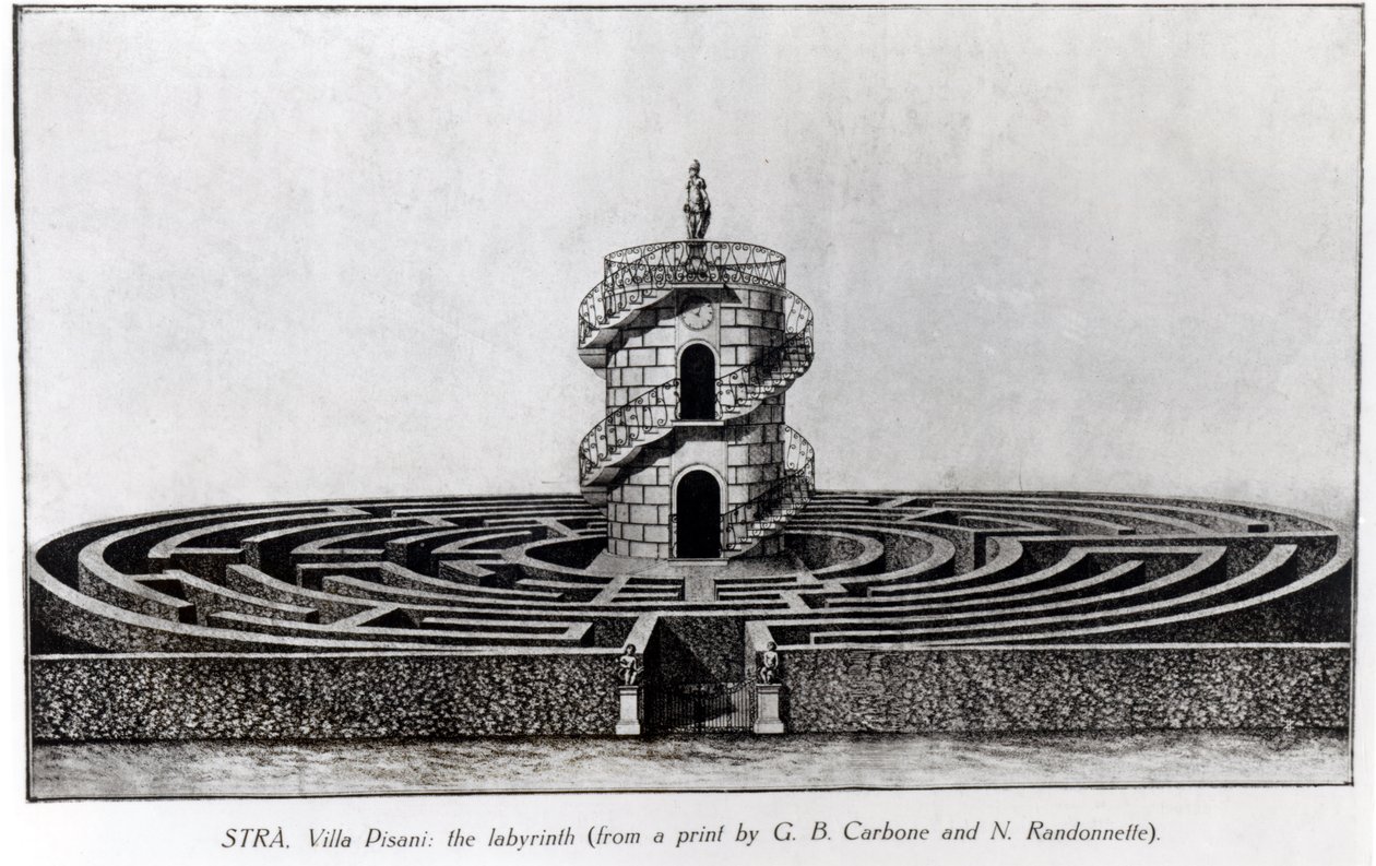 The Labyrinth of the Villa Pisani at Stra, efter ett tryck av Giovanni Battista Carboni (1723-83) och N. Randonnette av English School