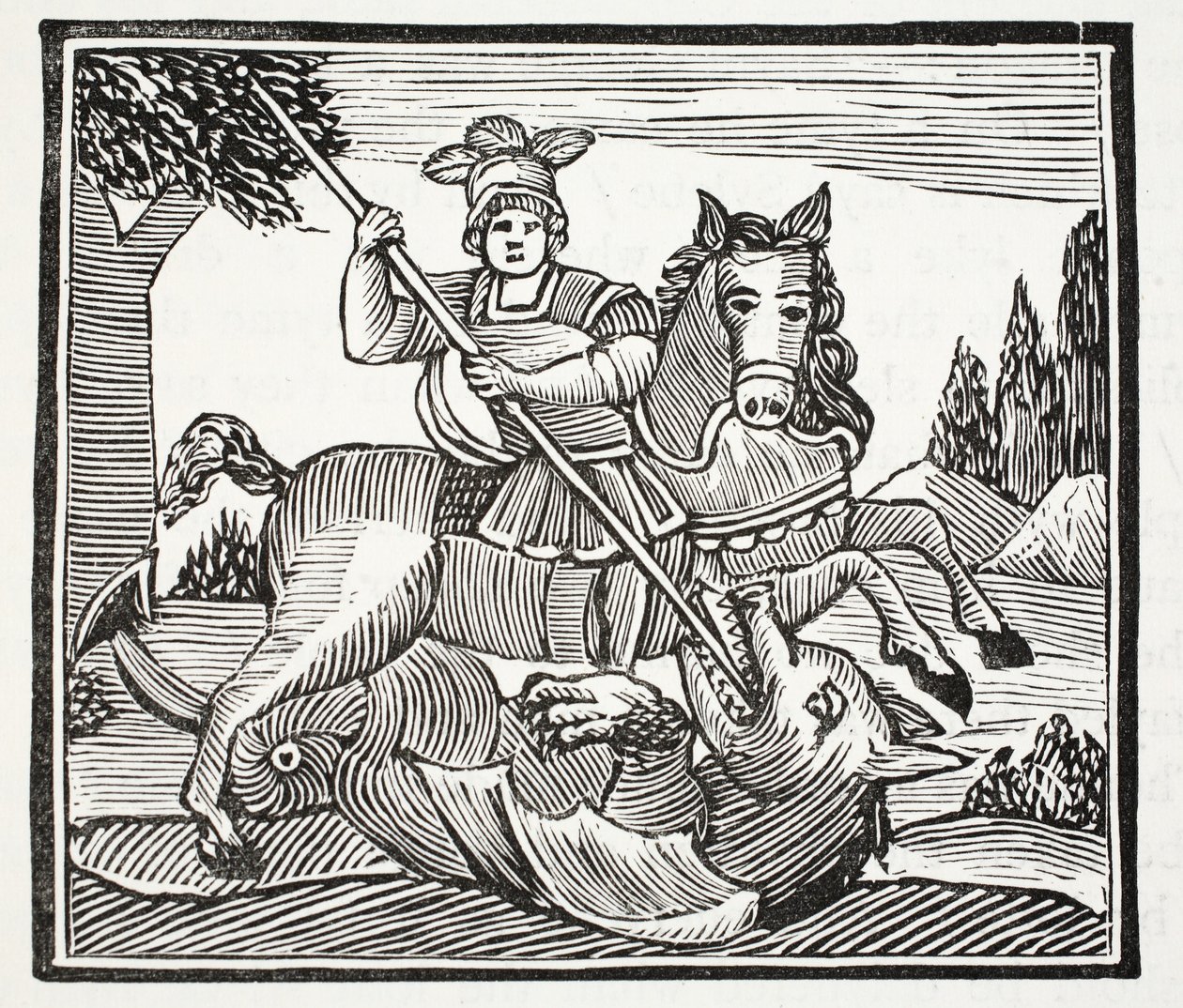 The Life and Death of St George, the Noble Champion of England, illustration från Chap-books of the artonde århundrade av John Ashton, pub. 1882 av English School