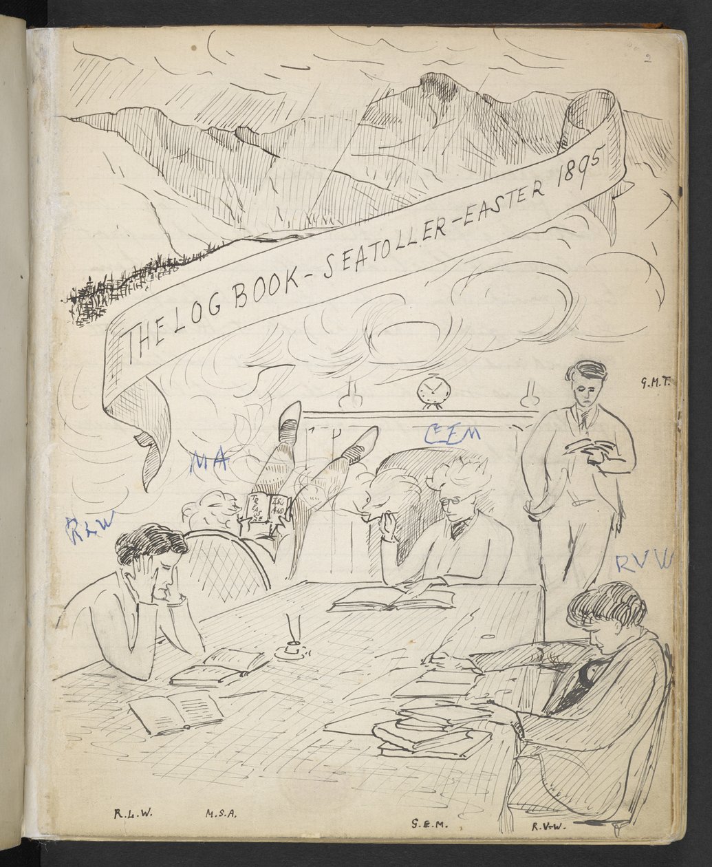 Loggboken, Seatoller, påsk 1895 (penna och bläck på papper) av English School