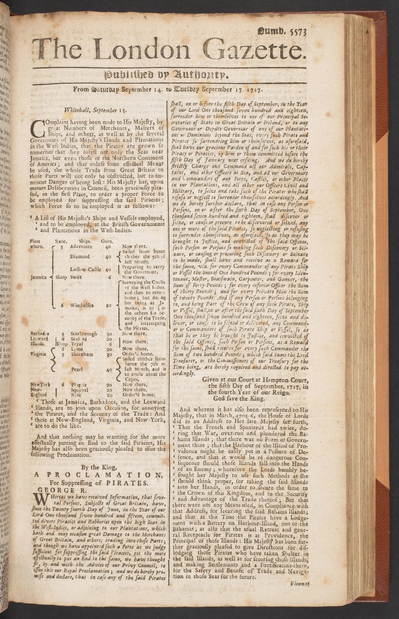London Gazette, nummer 5573, sida 1 av English School
