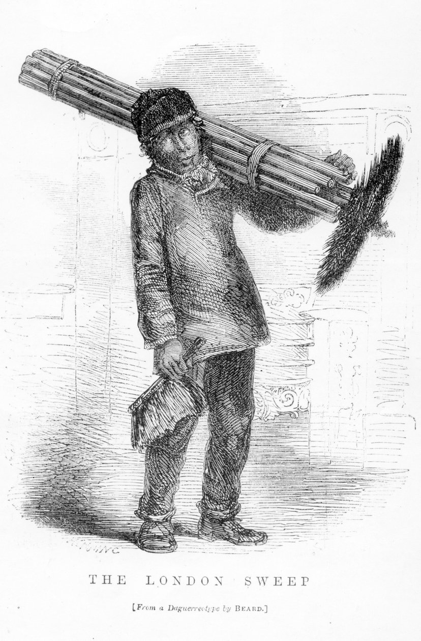 The London Sweep, från daguerreotypien av Richard Beard, illustration från "London Labor and London Poor" av Henry Mayhew, pub. 1862 (lito) av English School