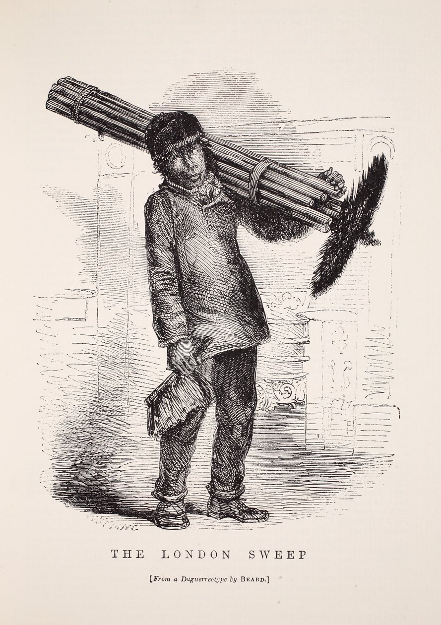 The London Sweep, från daguerreotypien av Richard Beard, illustration från London Labour och London Poor av Henry Mayhew, pub. 1862 av English School