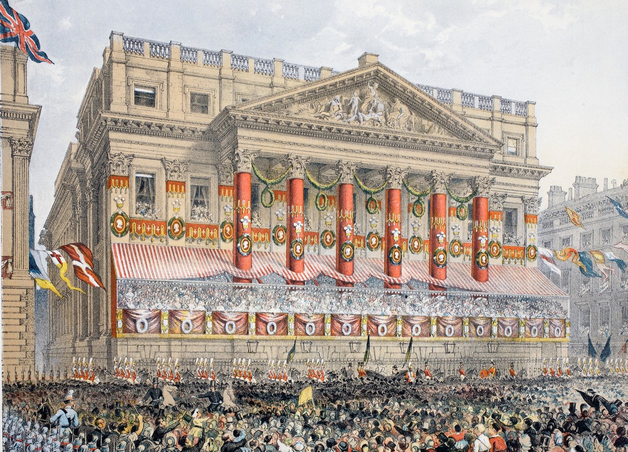 The Mansion House, 7 mars 1863, från A Memorial of the Marriage of Edward VII and Alexandra of Denmark, pub. 1864 av English School