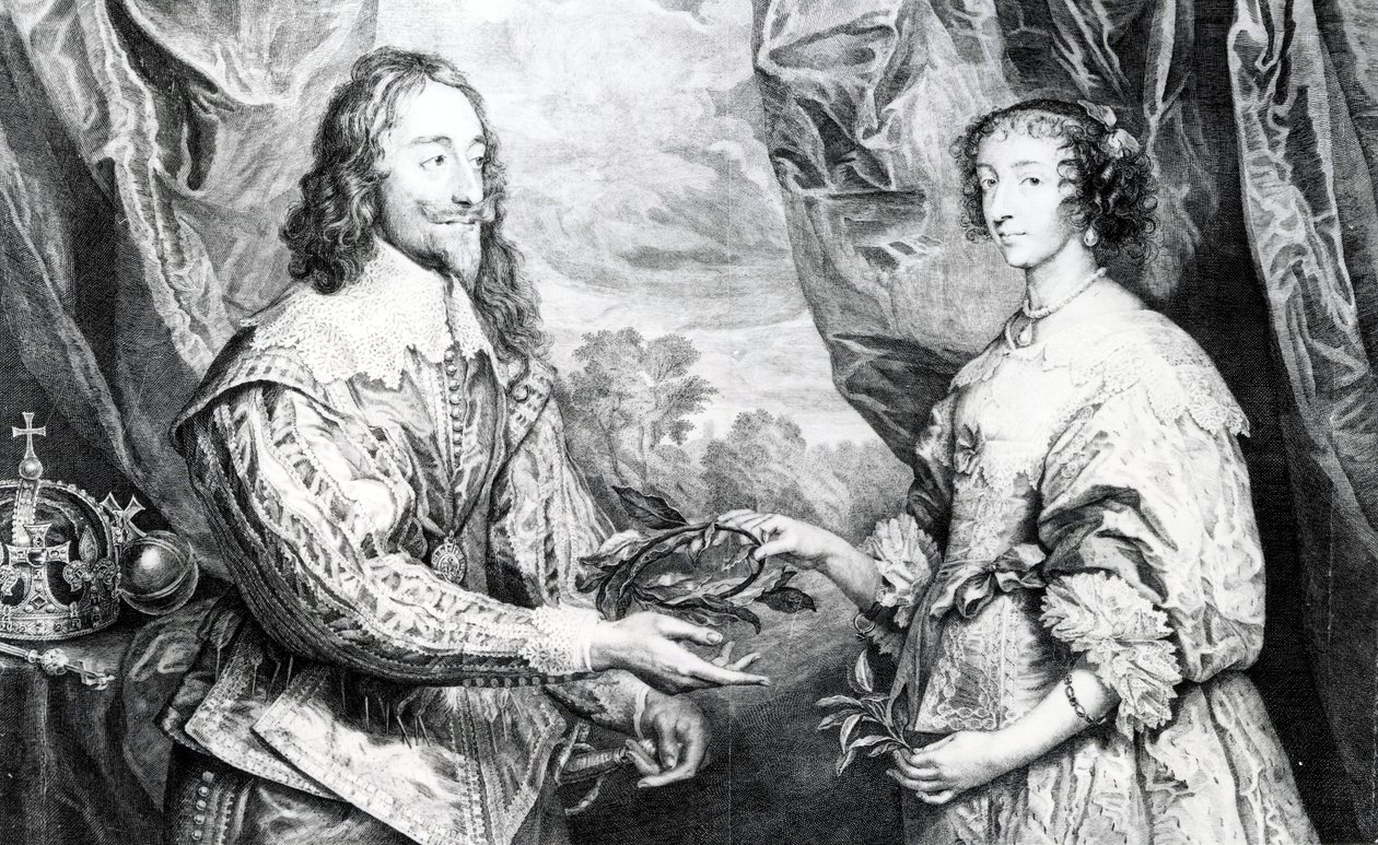Henriettas och Charles bröllop, graverad av G. Vertue efter Van Dyck, 1742 av English School