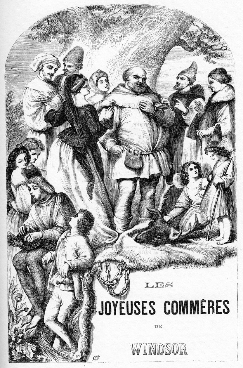 The Merry Wives of Windsor - Les Joyeuses Commeres de Windsor - Illustration i "" Completes de William Shakespeare"" 1866 - Illustrationerna och den allmänna formen för denna utgåva är lånade från Cassells illustrerade Shakespeare, publicerad i London av English School
