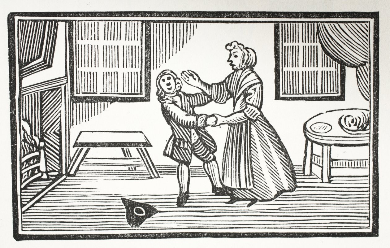Metoden som Meg använde för att få en av kyrkoherdena att betala sitt partitur, illustration från Chap-books of the Eighteenth Century av John Ashton, pub. 1882 av English School