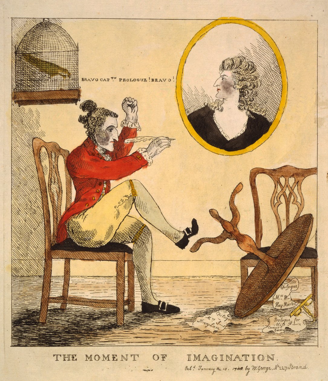 The Moment of Imagination, pub. 1785 (handfärgad gravyr) av English School
