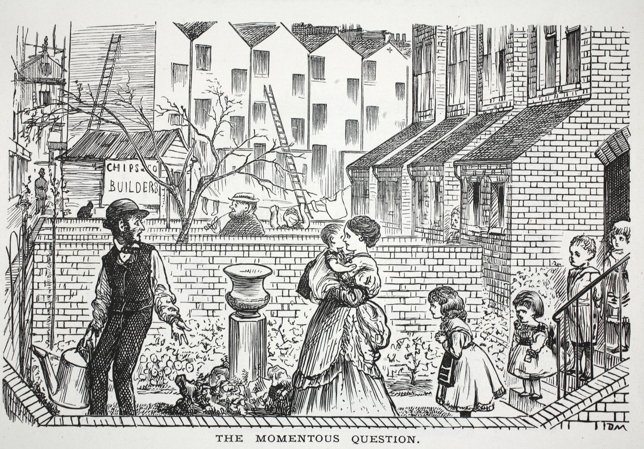 The Momentous Question, illustration från Punch av English School