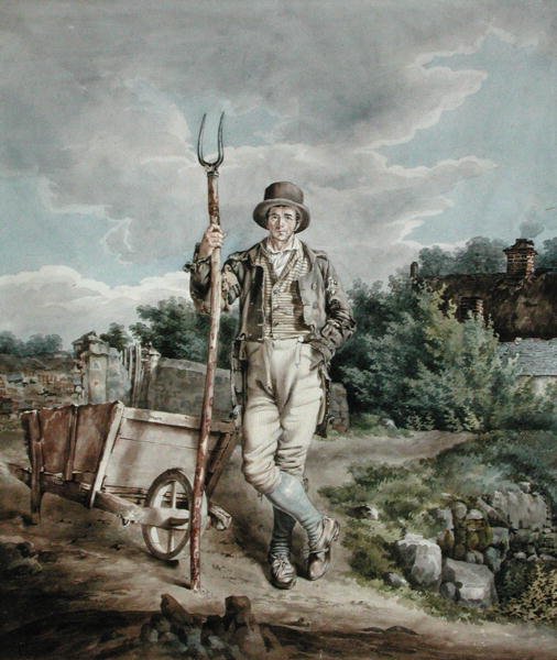 Muck Spreader, ca 1830 (akvarell på papper) av English School