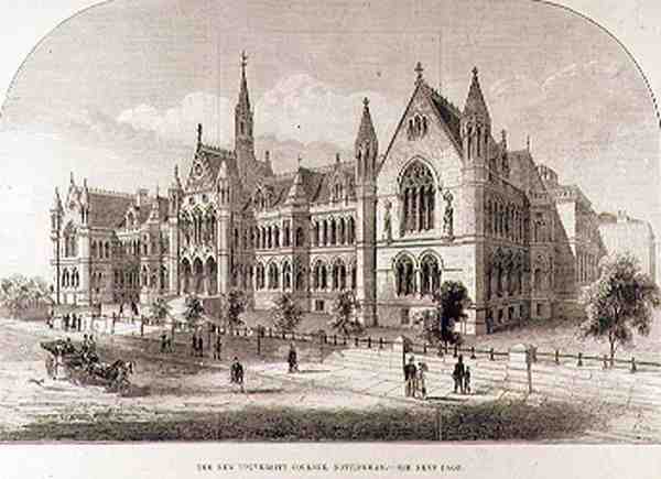 The New University College, Nottingham, från The Illustrated London News, 7 februari 1881 av English School