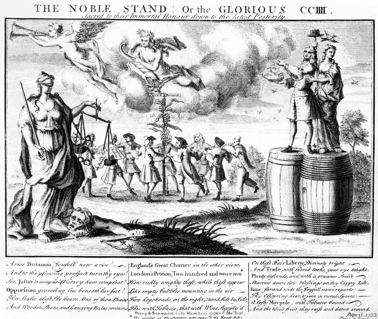 The Noble Stand, or the Glorious CCIII Sacred to their Immortal Honor ner till eftervärlden, c.1733 av English School
