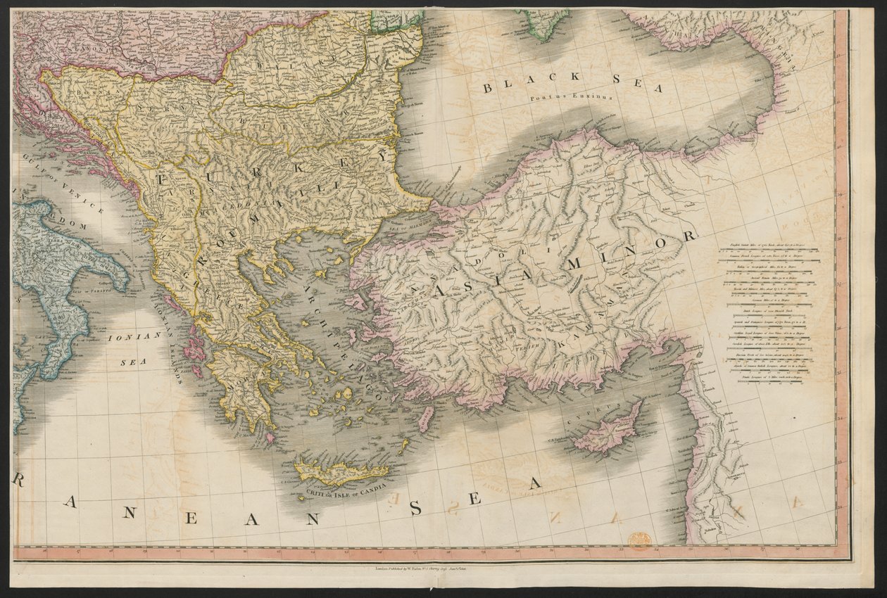 Det osmanska riket, från Europa, som beskriver alla förändringar av territoriet, tillsammans med deras avvikelser i gränslinjerna för dess flera imperier och stater som överenskoms om och bekräftades av det definitiva fördraget i Paris, 20 november 1815, p av English School