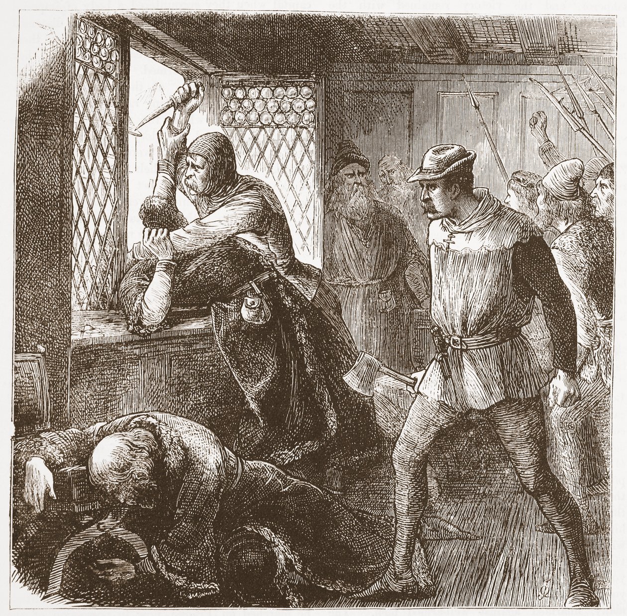 The Outrage at Prague, illustration från The History of Protestantism av James Aitken Wylie (1808-1890), pub. 1878 av English School