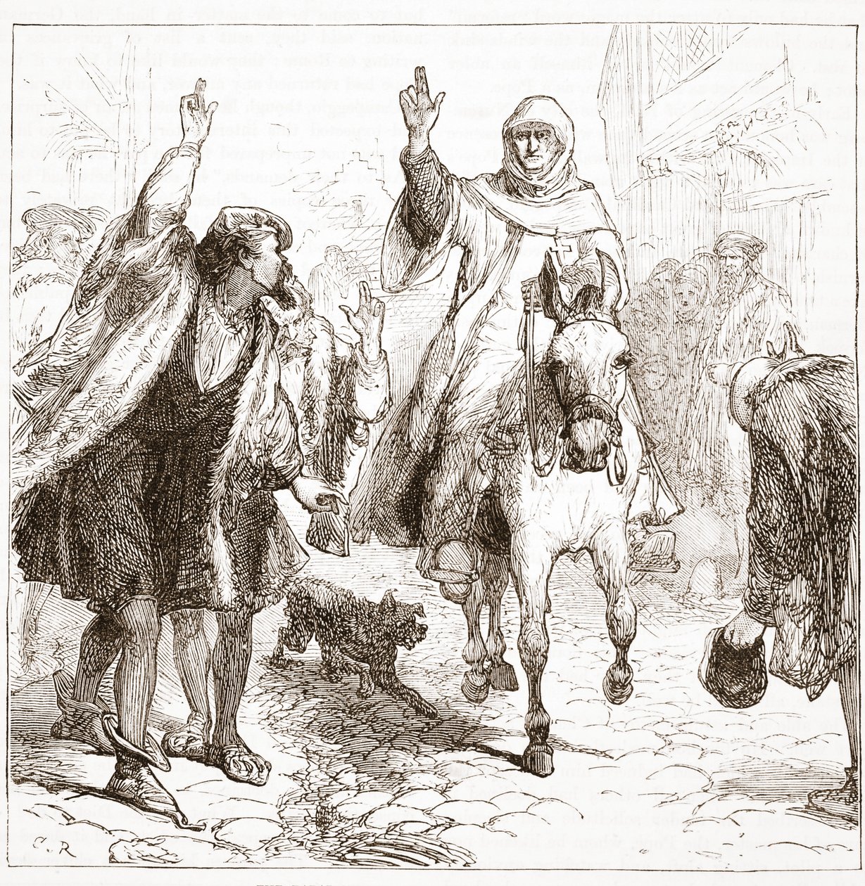 Den påvliga nuncio Chieregato i Nuremberg, illustration från The History of Protestantism av James Aitken Wylie (1808-1890), pub. 1878 av English School