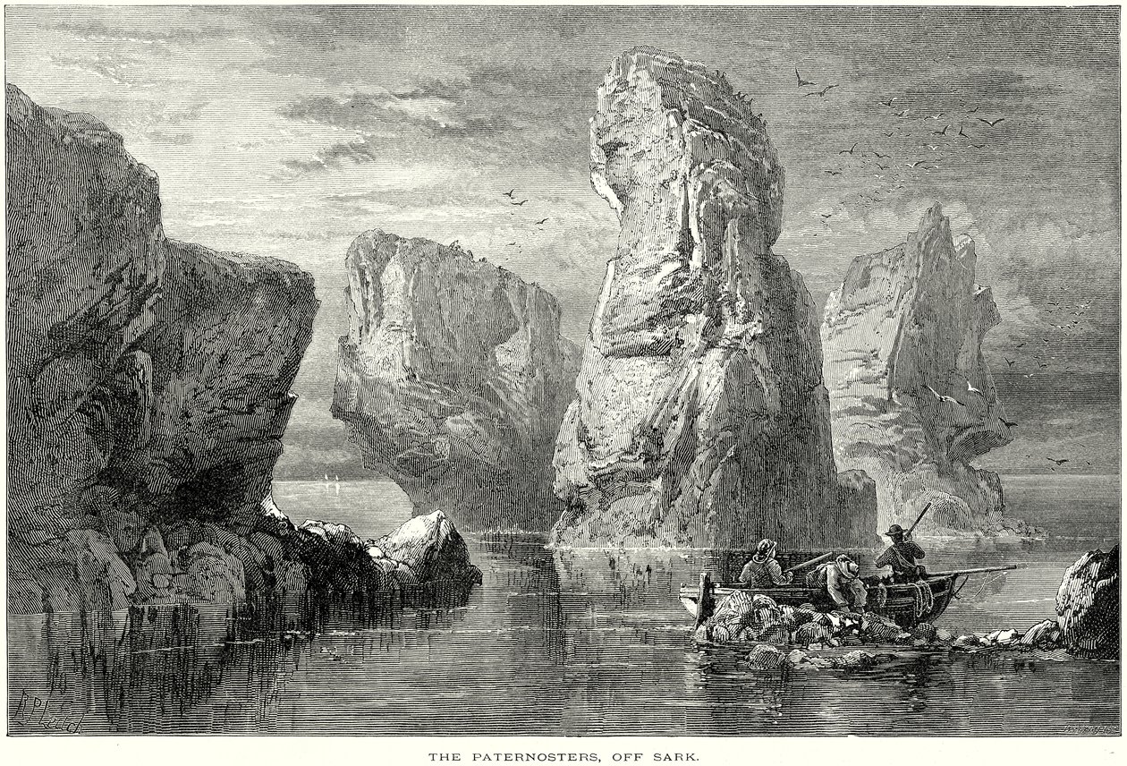 The Paternosters, utanför Sark (gravyr) av English School