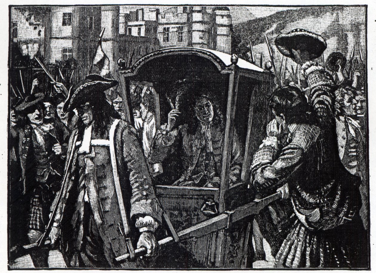 Folket i Edinburgh eskorterade hertigen av Hamilton till Holyrood Palace 1706 av English School
