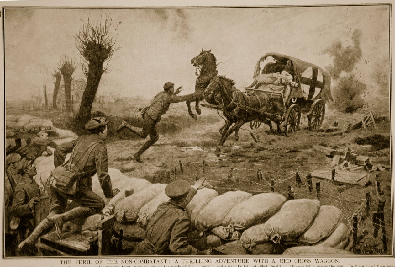 The Peril of the Non-Combatant, ett spännande äventyr med en Röda Korsvagn, 1914-19 av English School