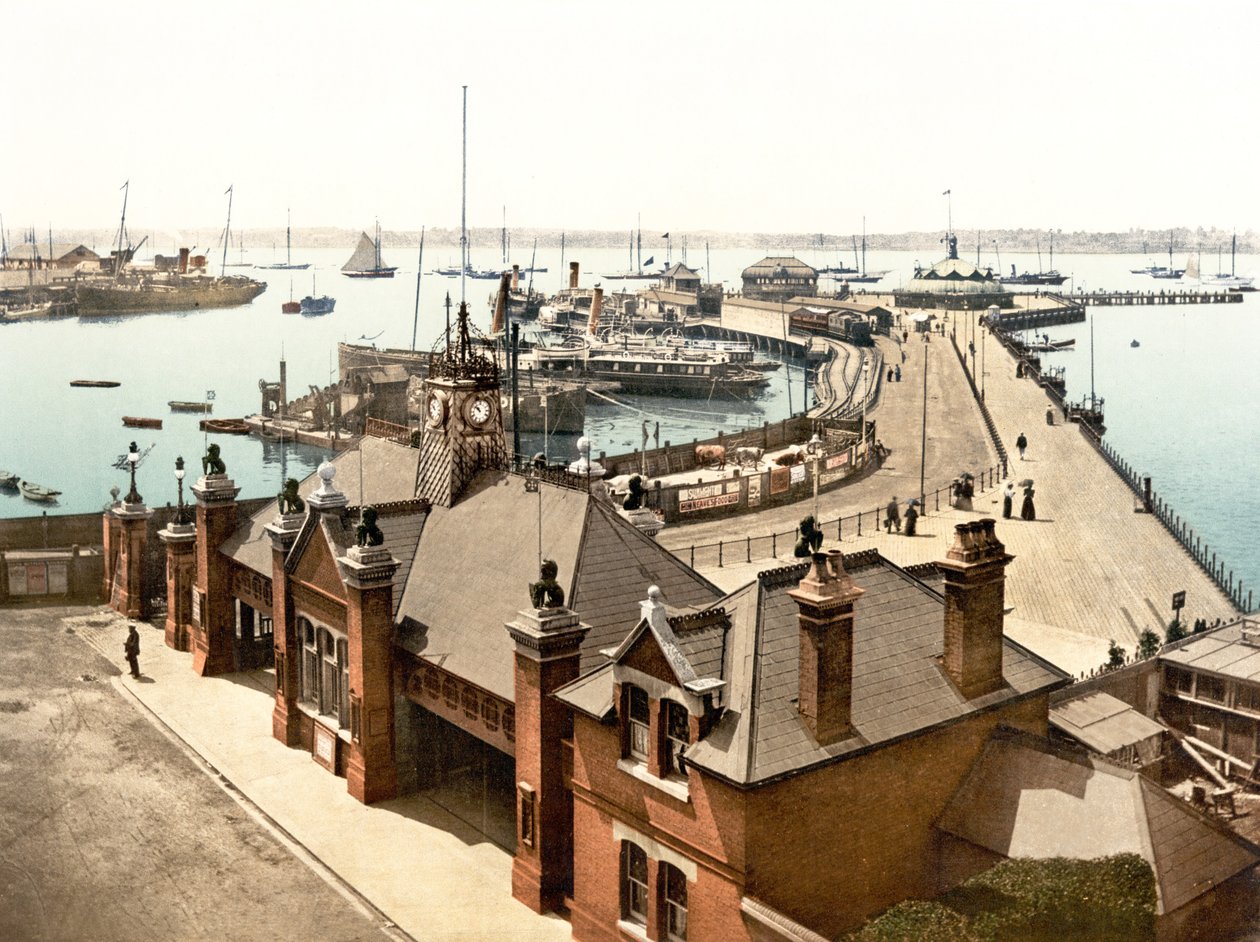 The Pier, Southampton (handfärgat foto) av English School
