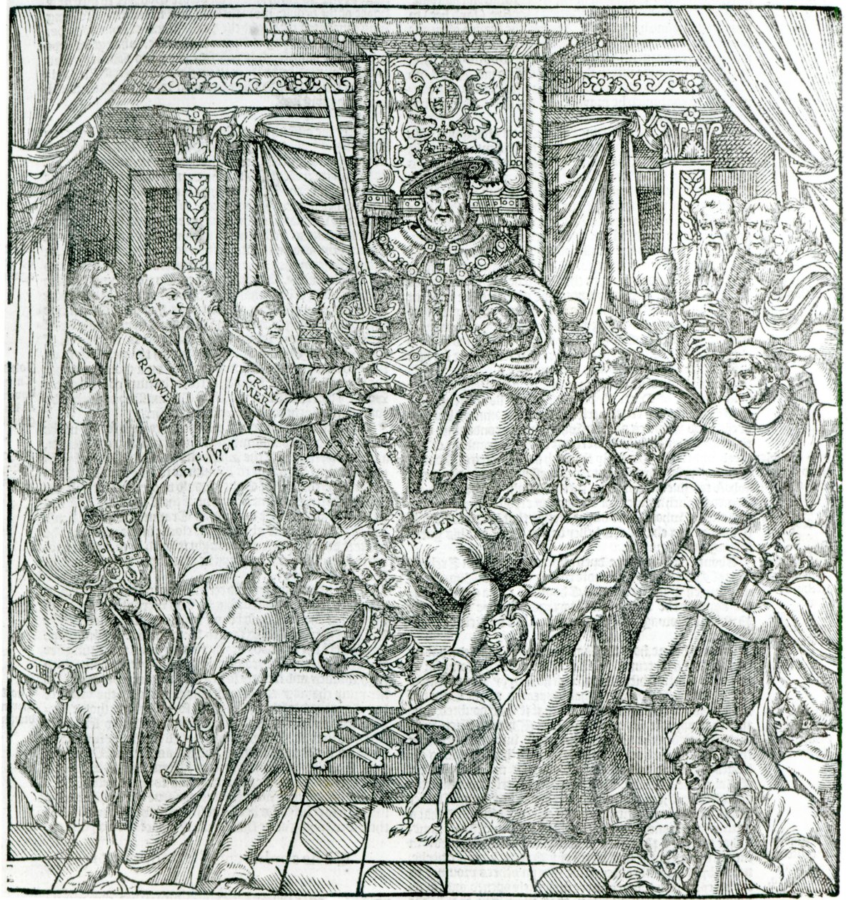 Påven undertryckt av kung Henrik VIII, 1534 av English School