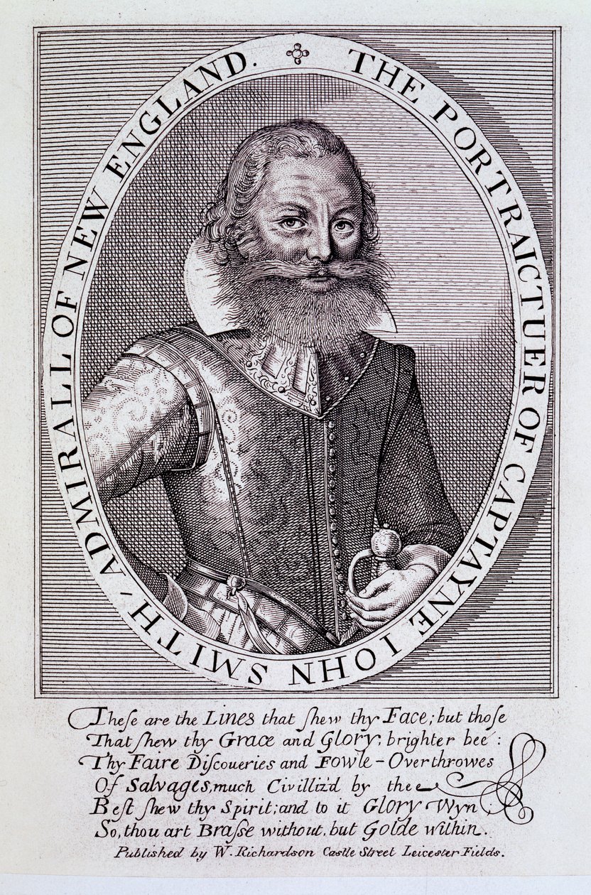 Porträttet av kapten John Smith, amiral av New England av English School