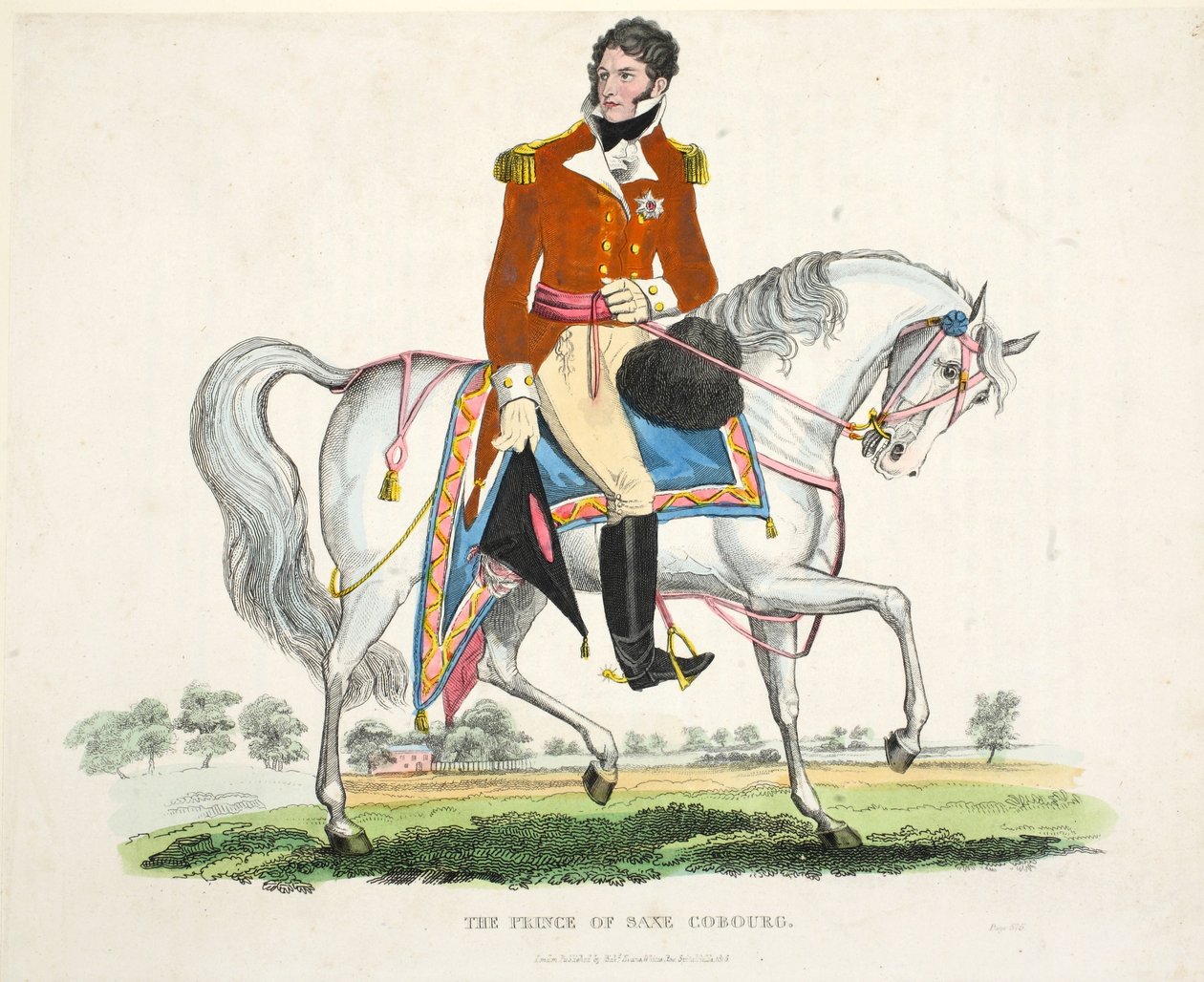 Prinsen av Saxe Coburg, pub. av Richard Evans, engr Romney, illustration från An Historical Account of the Battle of Waterloo av William Mudford, 1816 av English School