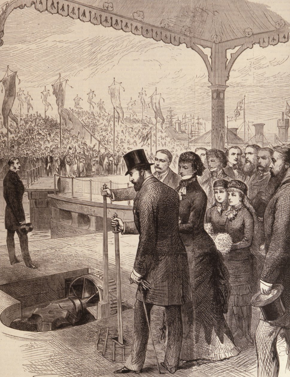 Prinsen av Wales öppnar New North Docks i Liverpool, från The Illustrated London News, 17 september 1881 av English School