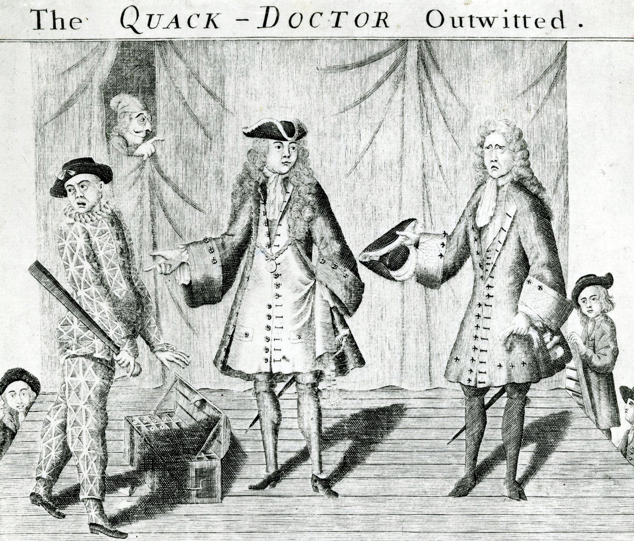 The Quack Doctor Outwitted, publicerad av Sutton Nichols, 1558 av English School