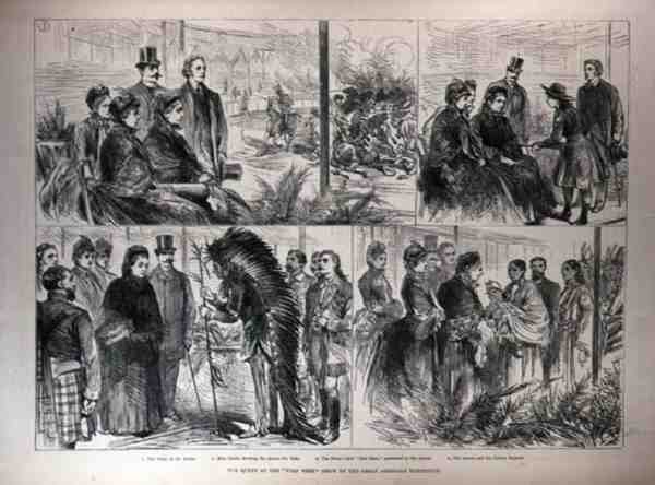 Drottningen vid Wild West Show of the Great American Exhibition, från The Illustrated London News, 21 maj 1887 av English School