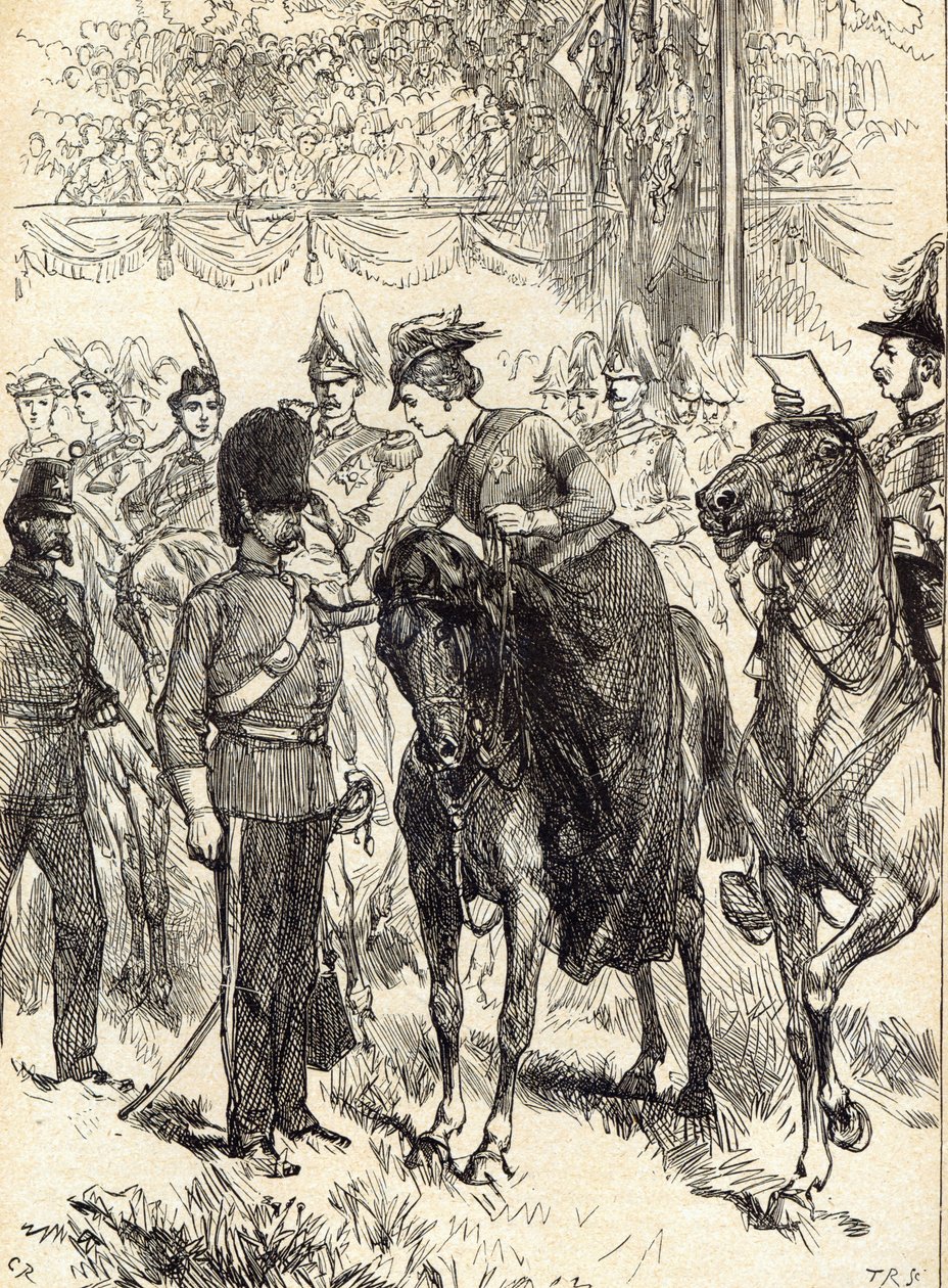 Drottningen delar ut Victoria Crosses i Hyde Park av English School