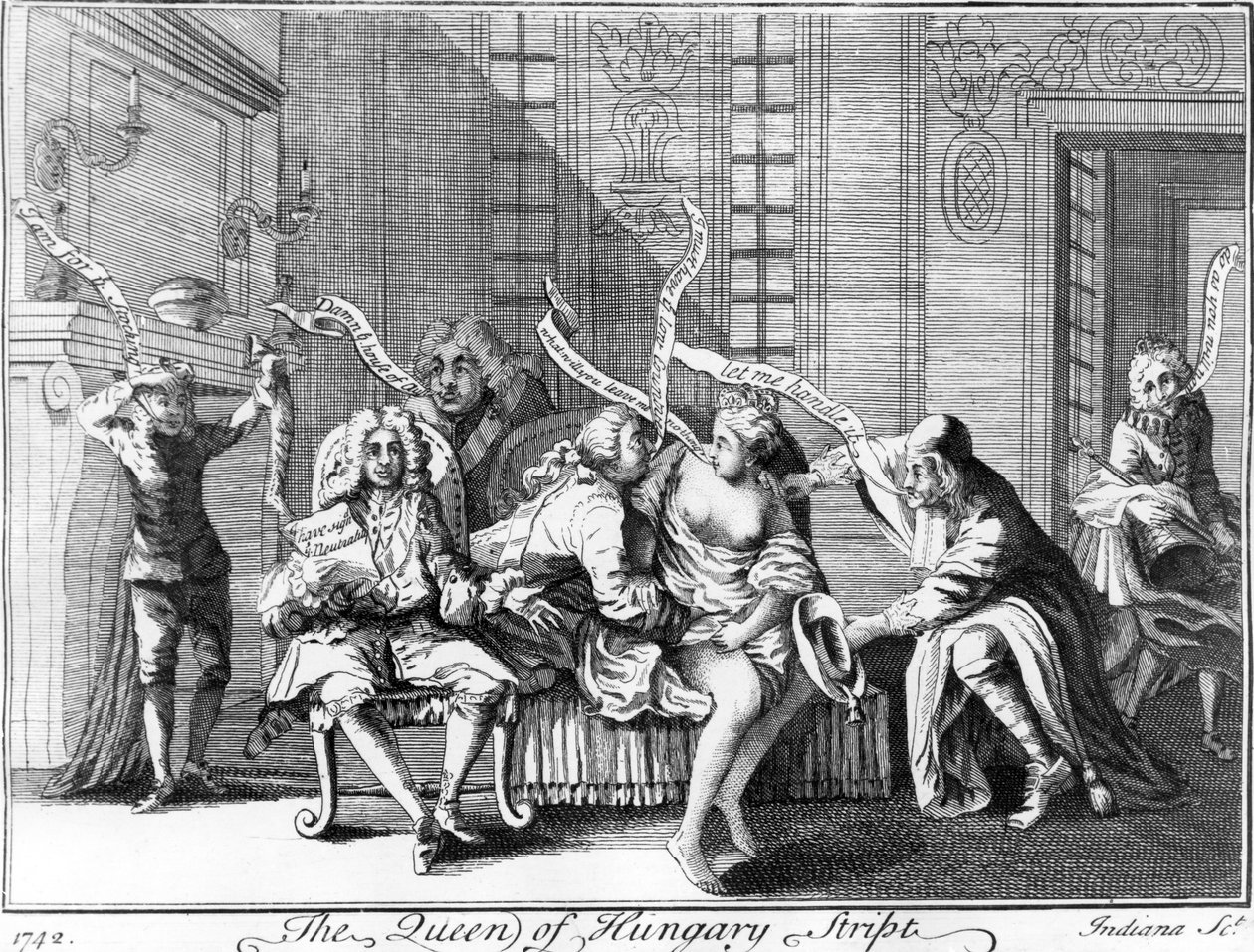 Drottningen av Ungern Stript, 1742 av English School