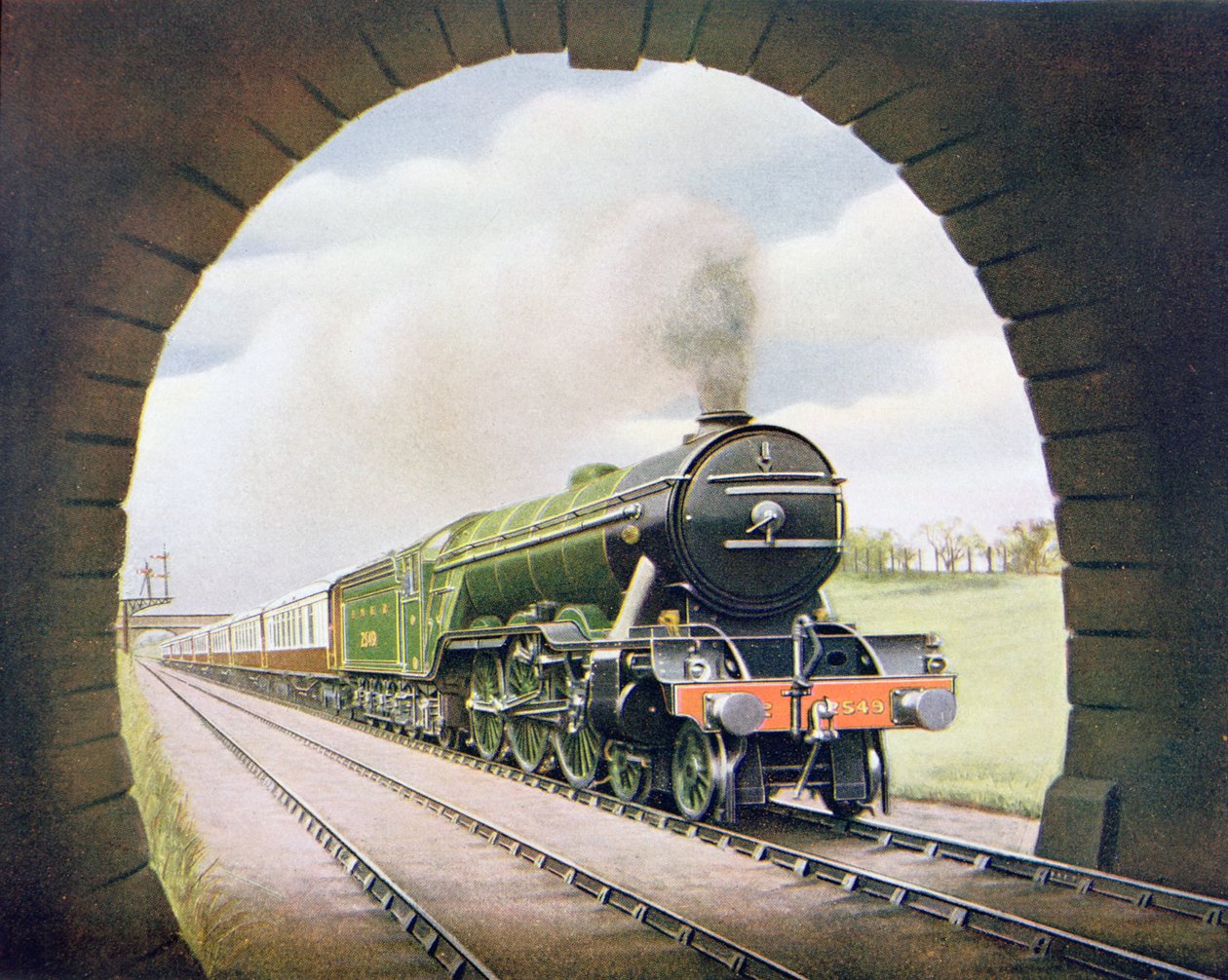 The Queen of Scots of the North Eastern Railway, illustration från The Wonder Book of Railways, fjortonde upplagan redigerad av Harry Golding, 1929 av English School