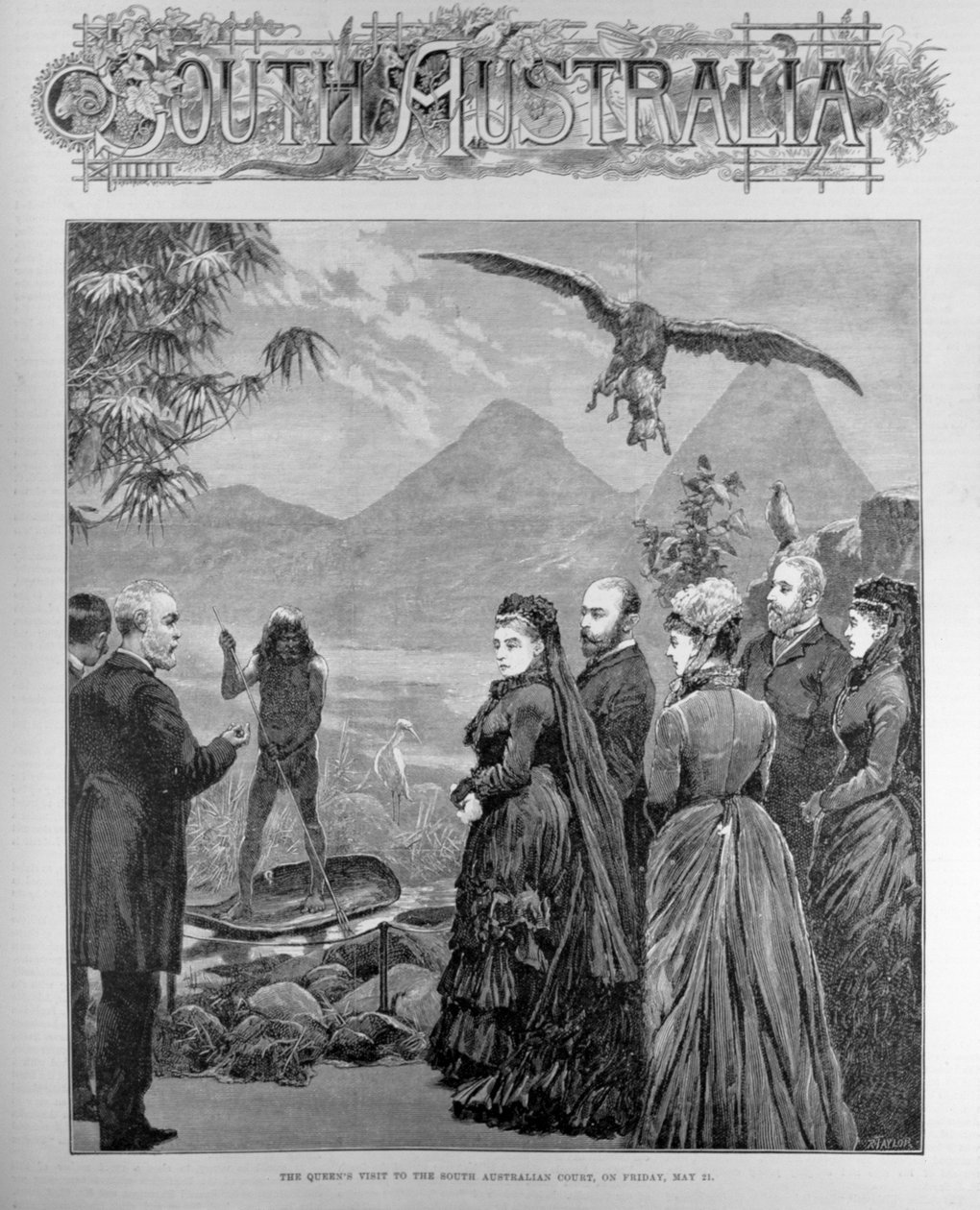 Drottningens besök vid South Australian Court fredagen den 21 maj 1886, från 