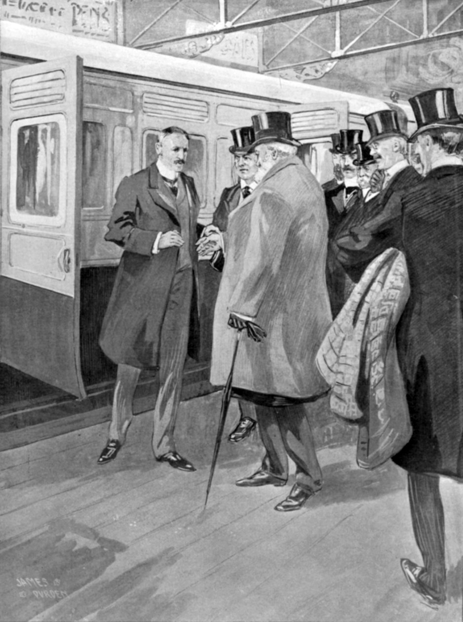 The Reception of Lord Milner, illustration från The King, 1 juni 1901 av English School