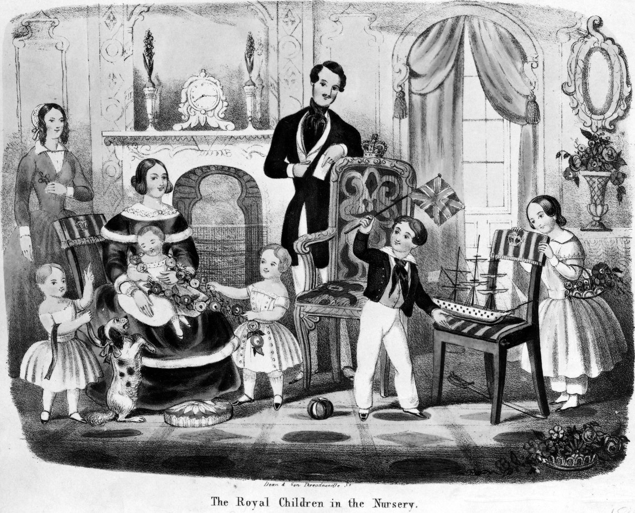 De kungliga barnen i barnkammaren, av T. H. A. E., 1847 av English School