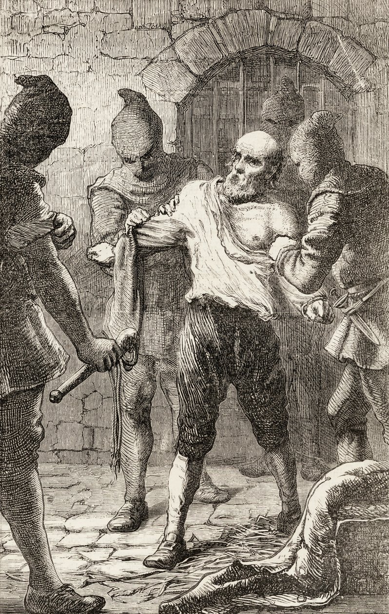 Gisslingen av George Penn under den spanska inkvisitionen, ca 1865 (trästick) av English School