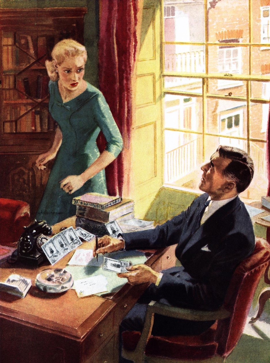 Sekreteraren (färg litho) av English School