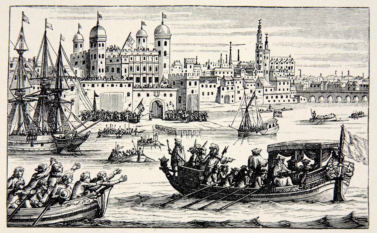De sju biskoparna går till tornet, april 1688 av English School