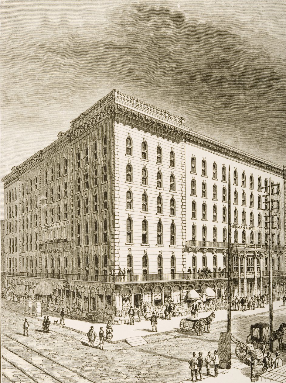 The Sherman Hotel, Chicago, ca 1870, från 