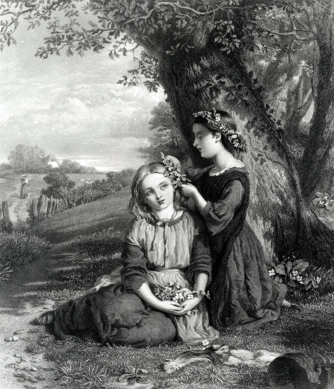The Sisters, publicerad i Art Journal (1867), graverad av C. Cousen, 1867 av English School