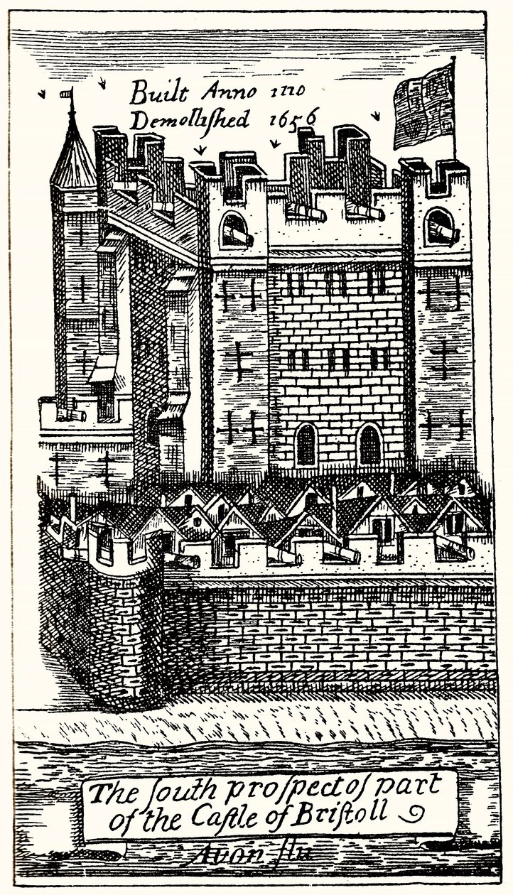 The South Prospect of Part of the Castle of Bristoll, pub. 1893. av English School