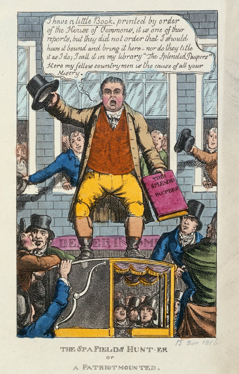 The Spa Fields Hunt-er or a Patriot Mounted, 1816 (färg ekande) av English School