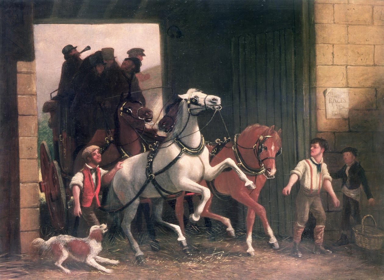 Scenen anländer, ca 1830 av English School
