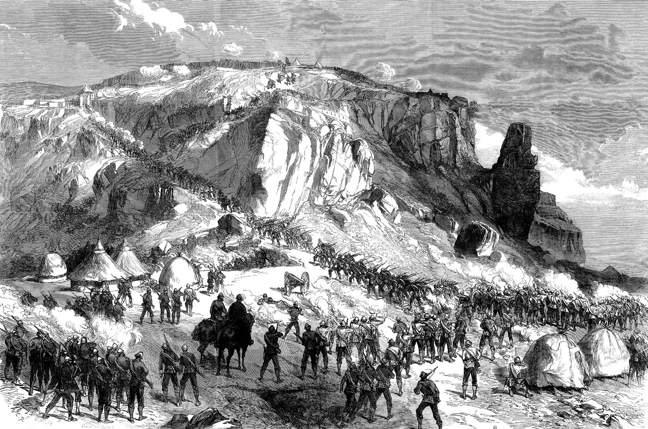 Stormningen av Magdala, påskdagen den 13 april 1868, från den brittiska expeditionen till Abessinien, 1868 av English School