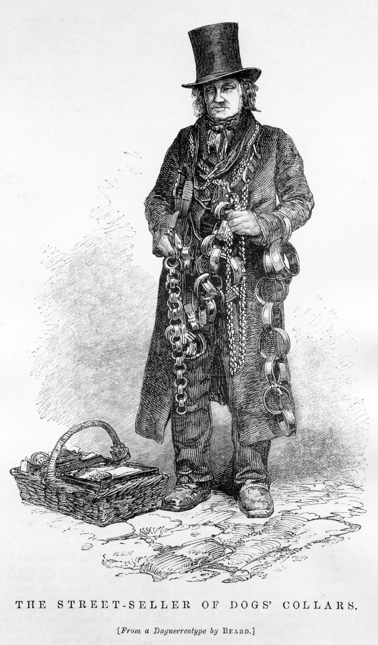 Gatusäljaren av hundhalsband, ca 1840 av English School