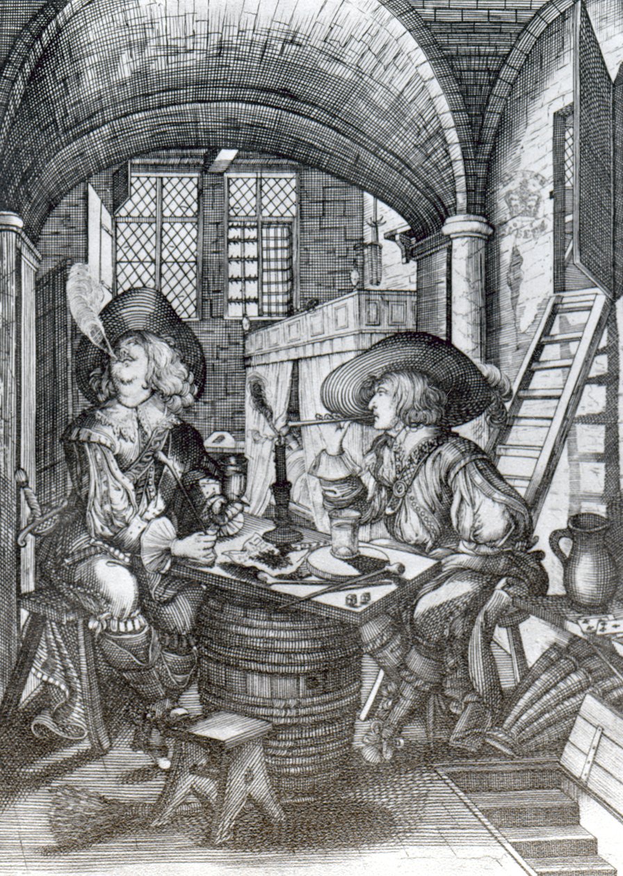 The Sucklington Faction, eller (Sucklings) Roaring Boyes, tryckt 1641 (gravyr) av English School