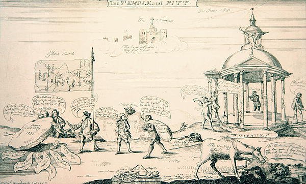Templet och Pitt (gravyr) av English School