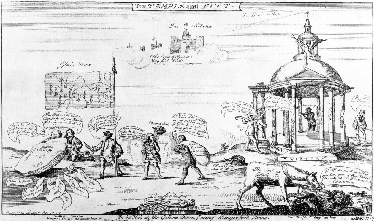 Templet och Pitt, 1757 av English School
