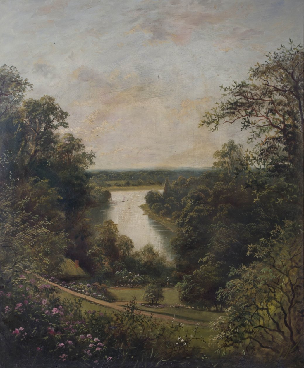 Themsen från Terrace Gardens, Richmond, Surrey av English School